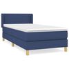 vidaXL Cama box spring con colch&oacute;n tela azul 90x200 cm