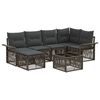 vidaXL Conjunto de sof&aacute;s de jard&iacute;n 7 pcs Gris rat&aacute;n sint&eacute;tico