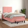 vidaXL Cama box spring con colch&oacute;n terciopelo rosa 120x190 cm