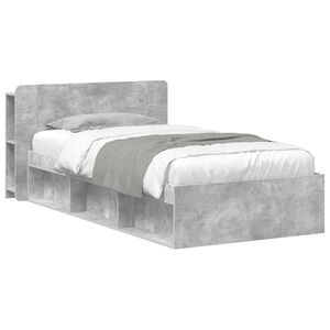 vidaXL Estructura de cama con almacenamiento Gris Hormig&oacute;n