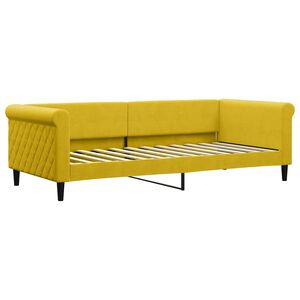 vidaXL Sof&aacute; cama sin colch&oacute;n terciopelo amarillo 90x200 cm