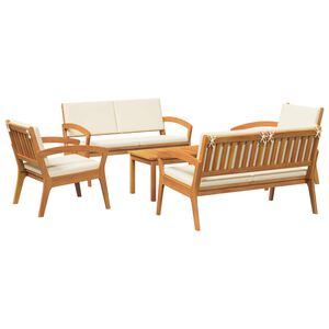 vidaXL Conjunto bistro 5 pcs Marr&oacute;n 114.5 x 70.5 x 72.5 cm Poli&eacute;ster