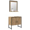 vidaXL Juego de muebles de ba&ntilde;o 2 pcs Marr&oacute;n Madera contrachapada