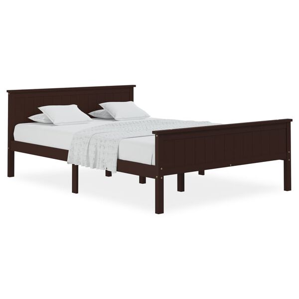 vidaXL Estructura cama sin colchón madera pino marrón oscuro 160x200cm