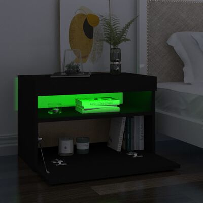 vidaXL Muebles de TV con luces LED 2 uds negro 60x35x40 cm