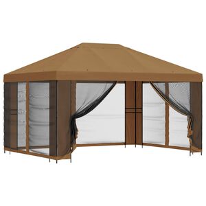 vidaXL Gazebo de jard&iacute;n con paredes laterales 4 x 3 m Beige