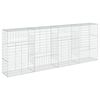 vidaXL Cesta de gaviones con cubierta hierro galvanizado 400x50x150 cm