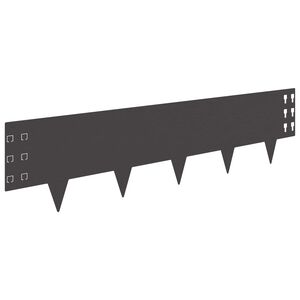 vidaXL Borde de C&eacute;sped 10 uds. 100 x 25 cm Acero Negro