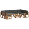 vidaXL Conjunto de sof&aacute;s de exterior 10 pcs Natural y Antracita