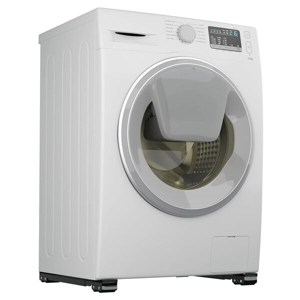 vidaXL Base para lavadora 2 pcs Negro 72 x 5 x 4,5 cm Acero inoxidable