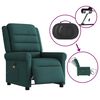 vidaXL Sill&oacute;n reclinable de masaje el&eacute;ctrico tela verde oscuro