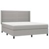 vidaXL Cama box spring con colch&oacute;n tela gris claro 180x200 cm