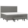 vidaXL Cama box spring con colch&oacute;n tela gris oscuro 200x200 cm