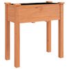 vidaXL Jardinera con forro y ruedas madera de abeto marr&oacute;n 71x37x80 cm