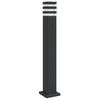 vidaXL L&aacute;mpara de suelo de exterior con enchufe aluminio negro 80 cm
