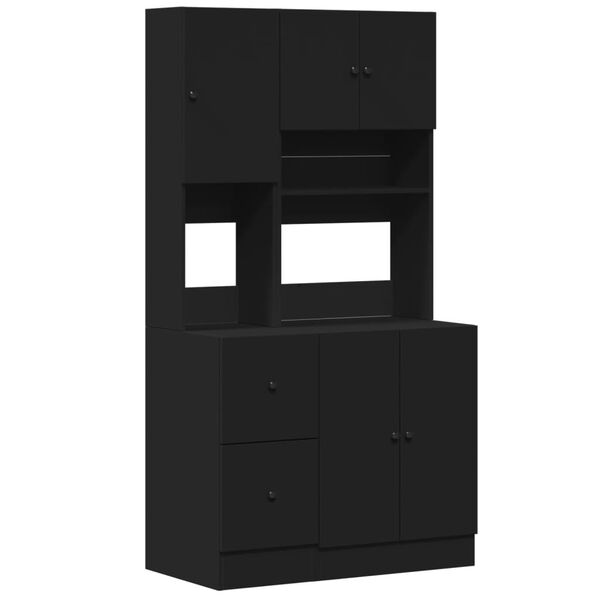vidaXL Mueble de cocina madera de ingenier&iacute;a negro 95x50x180 cm