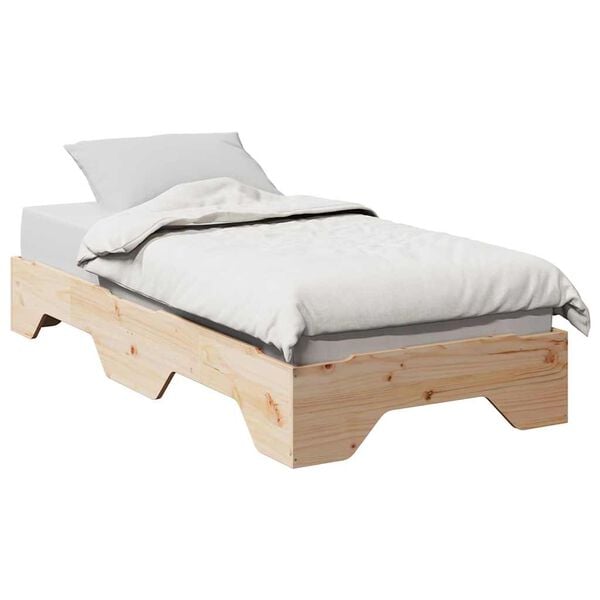 vidaXL Estructura de cama sin colch&oacute;n apilable 75x190 cm madera maciza