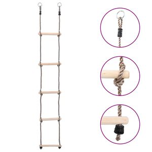 vidaXL Escalera de 5 pelda&ntilde;os madera maciza de pino 210 cm
