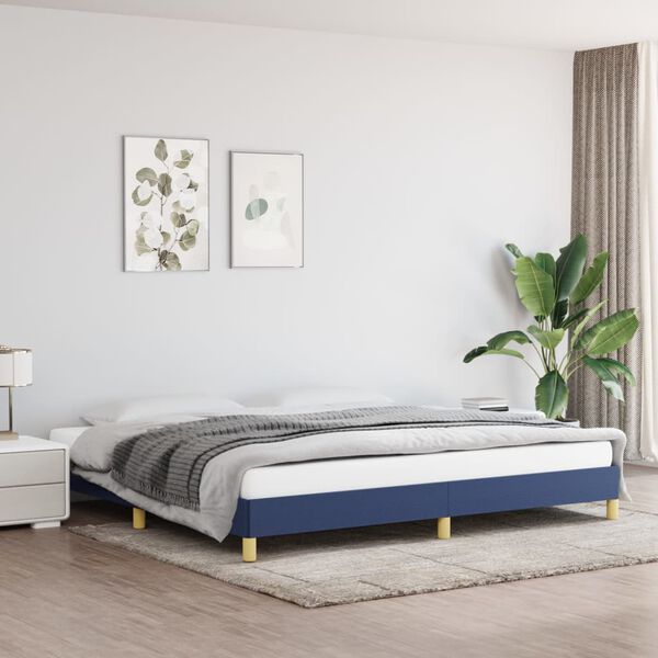 vidaXL Cama sin colchón tela azul 200x200 cm