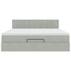 vidaXL Estructura de cama otomana con colch&oacute;n gris claro 180x200cm