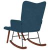 vidaXL Mecedora con taburete de terciopelo azul