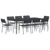 vidaXL Conjunto de comedor 9 uds. Antracita Acero
