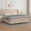 vidaXL Cama box spring con colch&oacute;n cuero sint&eacute;tico capuchino 200x200cm