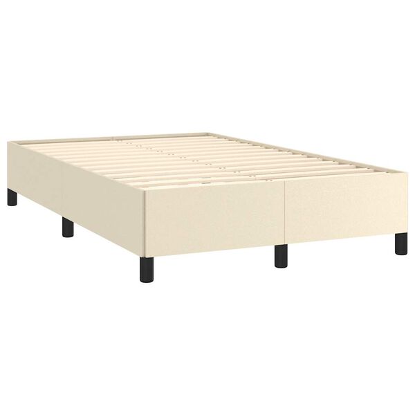 vidaXL Estructura de cama sin colch&oacute;n cuero sint&eacute;tico crema 120x190 cm