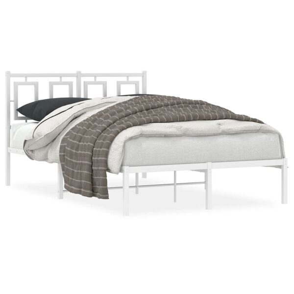 vidaXL Estructura cama sin colchón con cabecero metal blanco 120x190cm