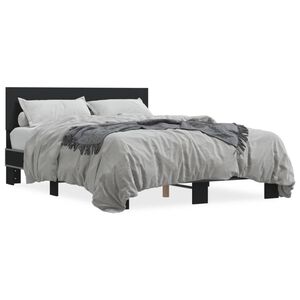 vidaXL Estructura de cama madera de ingenier&iacute;a y metal negro 140x190cm