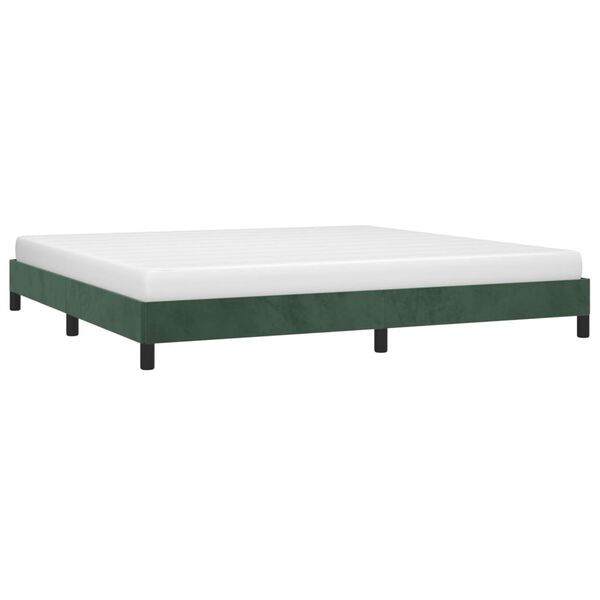 vidaXL Estructura cama sin colch&oacute;n terciopelo verde oscuro 200x200 cm