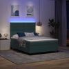 vidaXL Cama Box Spring LED con colch&oacute;n Verde oscuro 140 x 190 cm tela