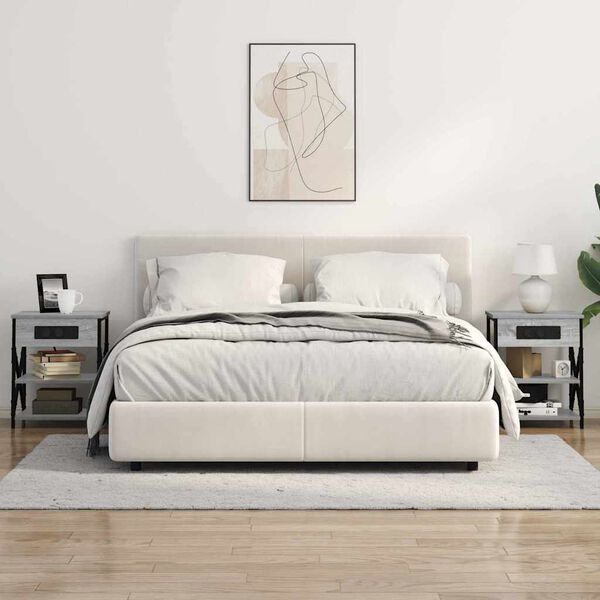 vidaXL Armario de Noche con estante Gris Sonoma 41 x 31 x 51 cm