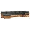 vidaXL Conjunto de sof&aacute;s de exterior 7 uds. Natural y Antracita