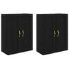 vidaXL Mueble de pared 2 uds. Roble Negro 69,5 x 34 x 90 cm