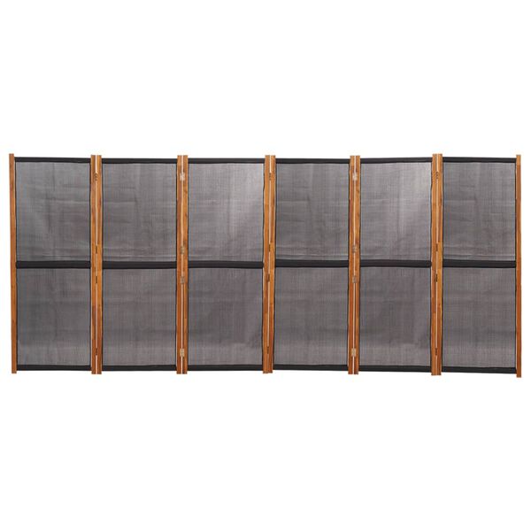 vidaXL Biombo divisor de 6 paneles negro 420x180 cm