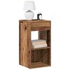 vidaXL Mesillas de noche con caj&oacute;n 2 uds madera vieja 35x34x66,5 cm
