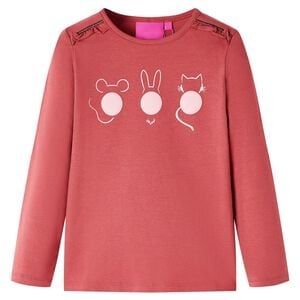 Camiseta infantil de manga larga rosa tostado 104