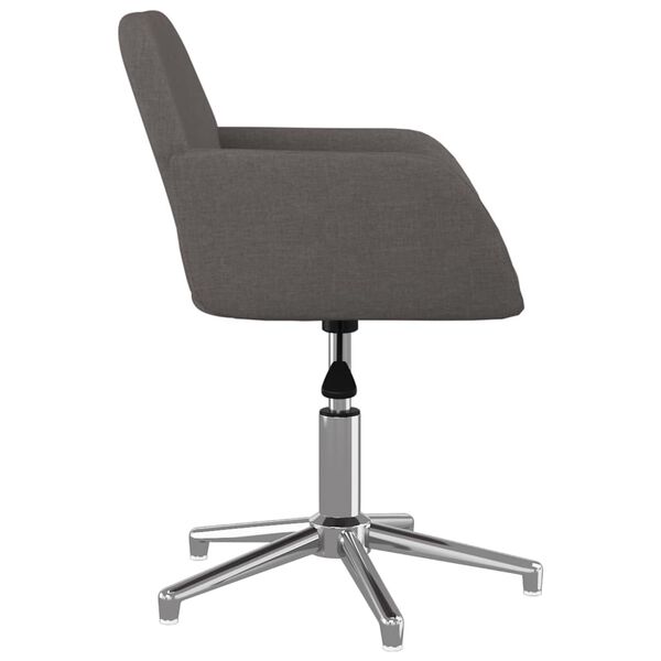 vidaXL Silla de oficina giratoria tela gris oscuro