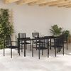 vidaXL Conjunto de Comedor de Jard&iacute;n 7 pcs Negro