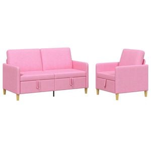 vidaXL Juego de Sof&aacute;s con Almacenamiento 2 uds. Rosa Poli&eacute;ster