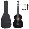vidaXL Set de guitarra cl&aacute;sica para principiantes 8 pzas negro 1/2 34"