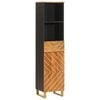 vidaXL Mueble de ba&ntilde;o madera maciza mango marr&oacute;n negro 38x33,5x160 cm