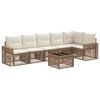 vidaXL Conjunto de sof&aacute;s de jard&iacute;n 7 uds. Beige y blanco crema
