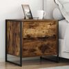 vidaXL Mesa de Noche Roble Humo 50 x 39.5 x 50 cm Madera contrachapada