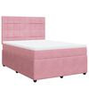 vidaXL Cama box spring con colch&oacute;n terciopelo rosa 140x200 cm