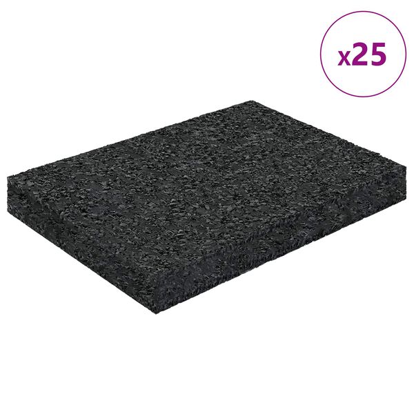 vidaXL Patio de gr&aacute;nulo de goma Negro 6 x 9 x 1 cm Goma