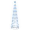 vidaXL &Aacute;rbol de Navidad c&oacute;nico LED 180 cm 250 LED Azul Acero Blanco