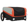 vidaXL Remolque para bicicleta hierro negro y naranja 30 kg