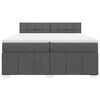 vidaXL Cama box spring con colch&oacute;n tela gris oscuro 200x200 cm